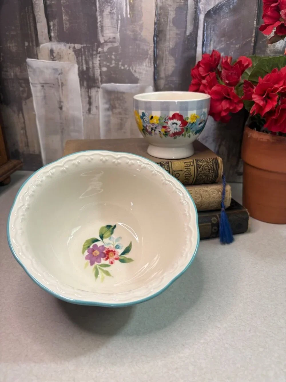 Pioneer Woman Ceramic Cereal & Fruit Bowl Set of Two Floral